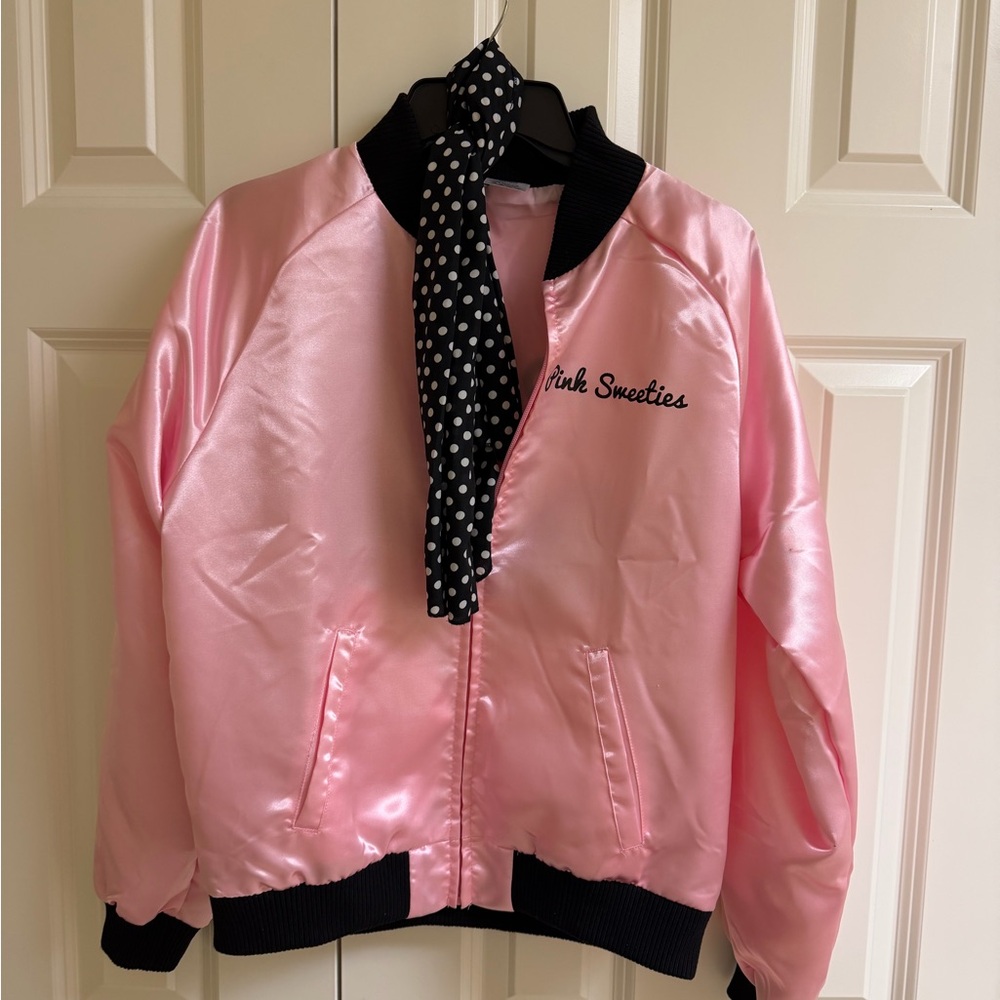Spirit Halloween Pink Sweeties Satin Ladies Bomber Jacket